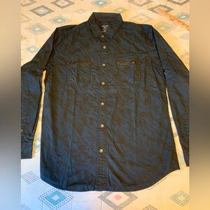 Dark black:8 -  Navy & Black Tiger stipe Camouflage Button Down Shirt